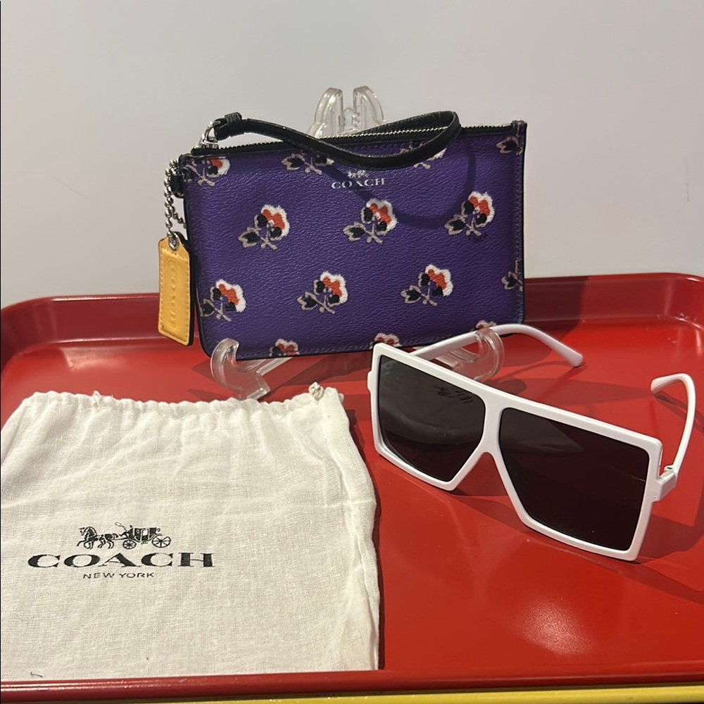 Coach Purple Floral Wristlet